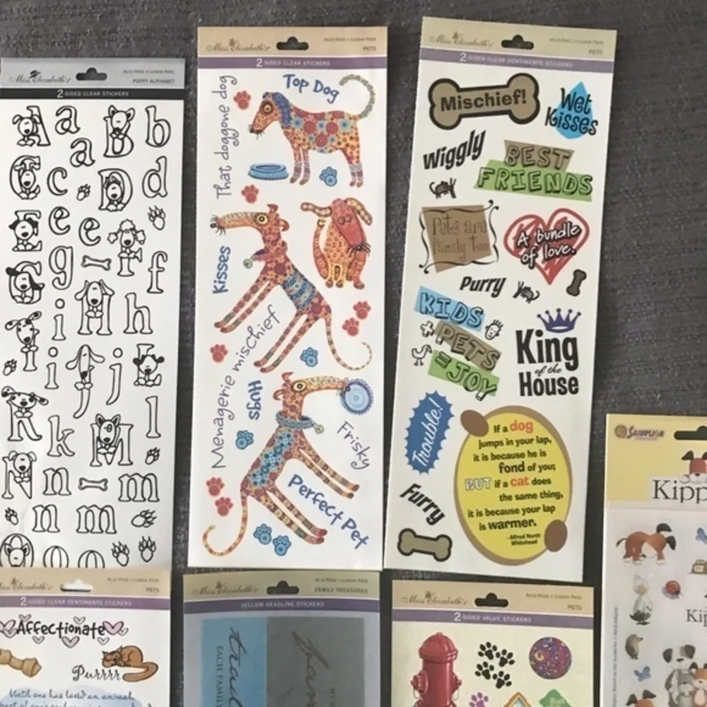 Miss Elizabeth’s Scrapbook Sticker Bundle. 7 items. Pet theme. NWOT
